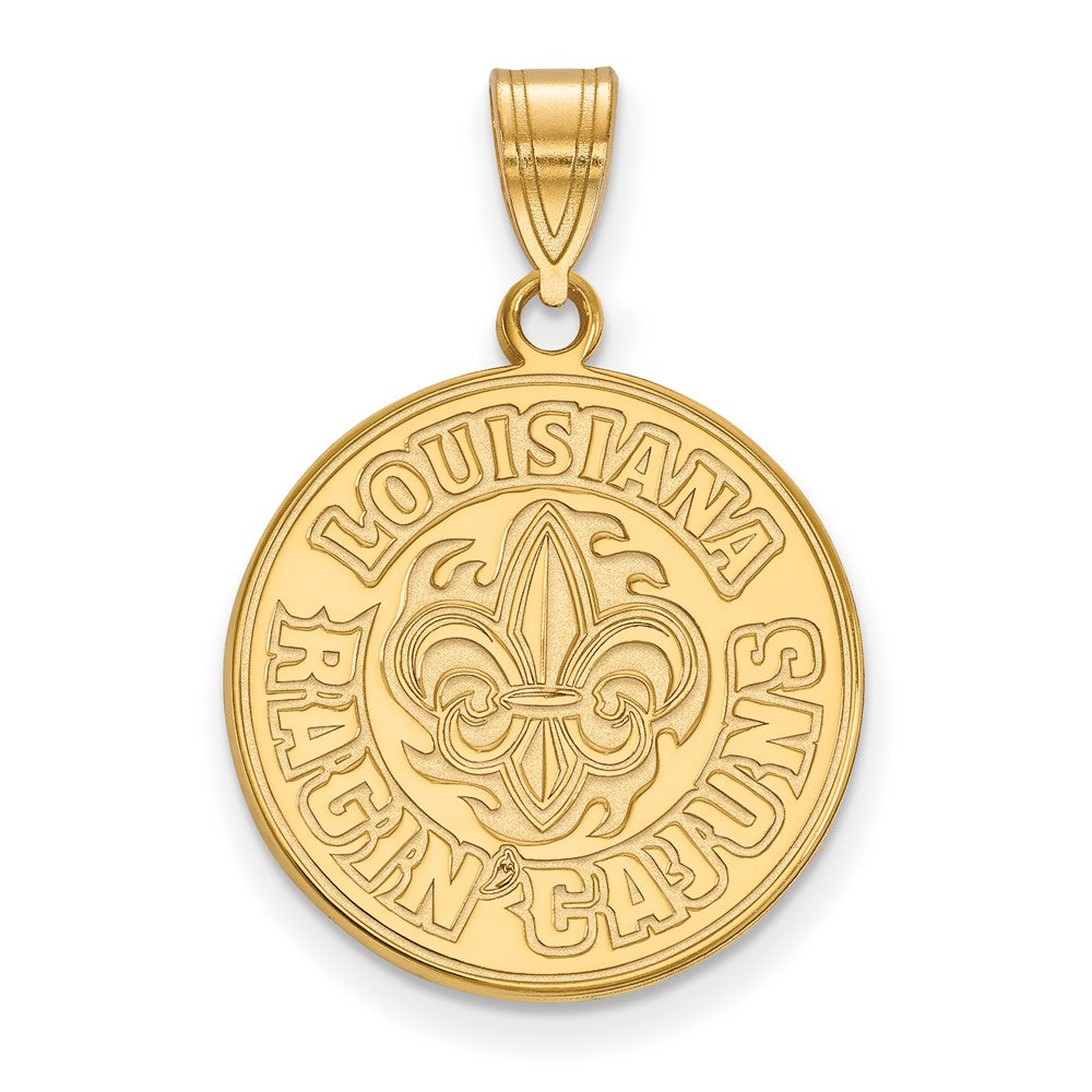 Gold Plated Sterling Silver Logoart University Of Louisiana At Lafayette Large Pendant