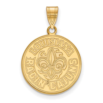 Gold Plated Sterling Silver Logoart University Of Louisiana At Lafayette Large Pendant