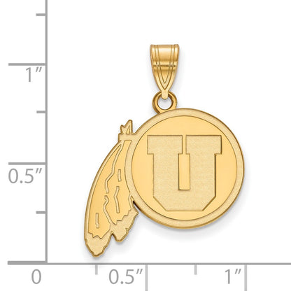 14K Yellow Gold Logoart University Of Utah Large Pendant