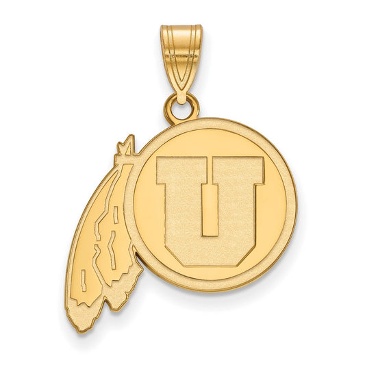 10K Yellow Gold Logoart University Of Utah Large Pendant