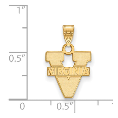 Gold Plated Sterling Silver Logoart University Of Virginia Small Pendant