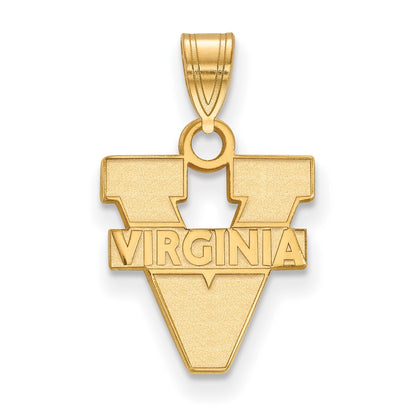 Gold Plated Sterling Silver Logoart University Of Virginia Small Pendant