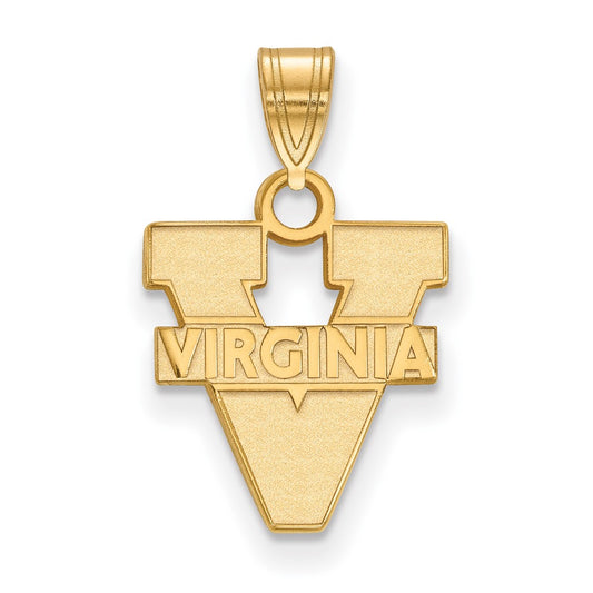 Gold Plated Sterling Silver Logoart University Of Virginia Small Pendant