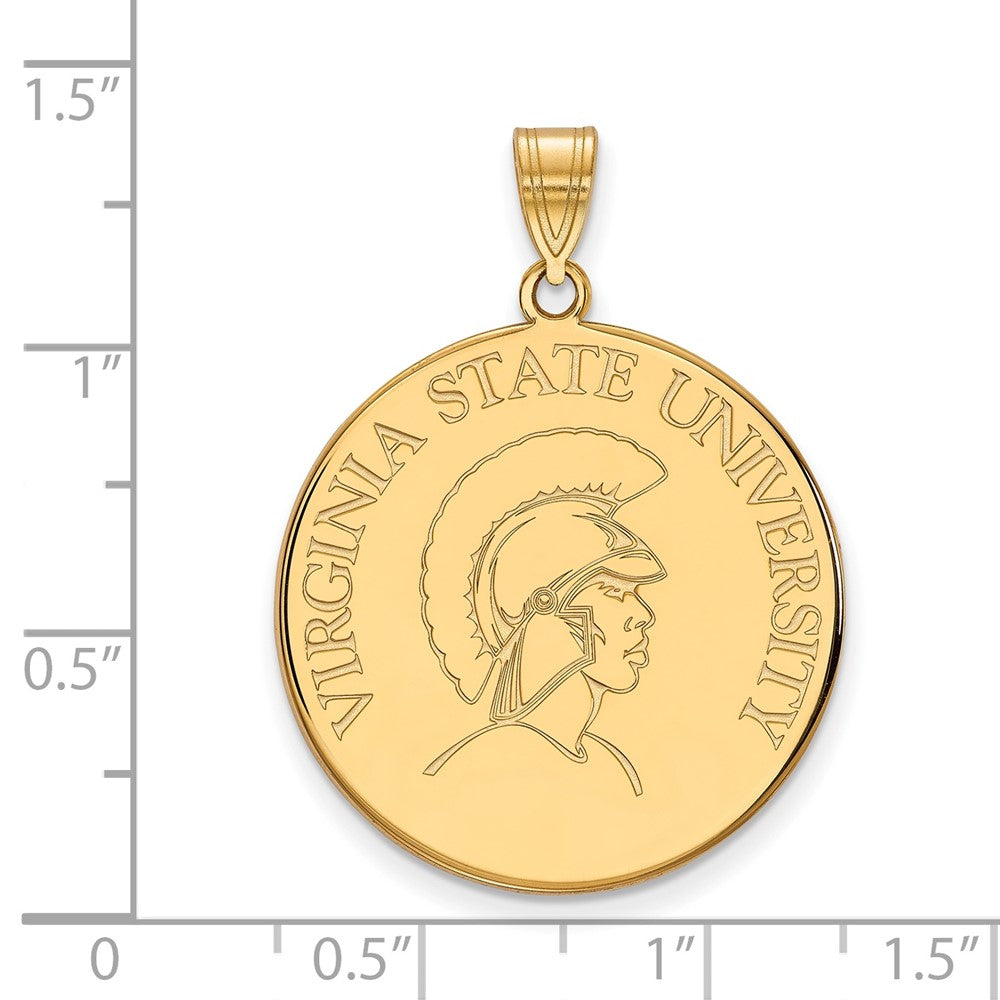 10K Yellow Gold Logoart Virginia State University Extra Large Disc Pendant