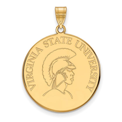 14K Yellow Gold Logoart Virginia State University Extra Large Disc Pendant
