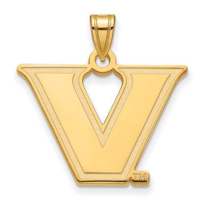 Gold Plated Sterling Silver Gp Logoart Vanderbilt University Large Pendant