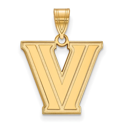 14K Yellow Gold Logoart Villanova University Letter V Medium Pendant