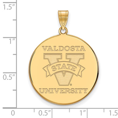 14K Yellow Gold Logoart Valdosta State University Extra Large Disc Pendant