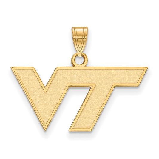 10K Yellow Gold Logoart Virginia Tech V T Small Pendant