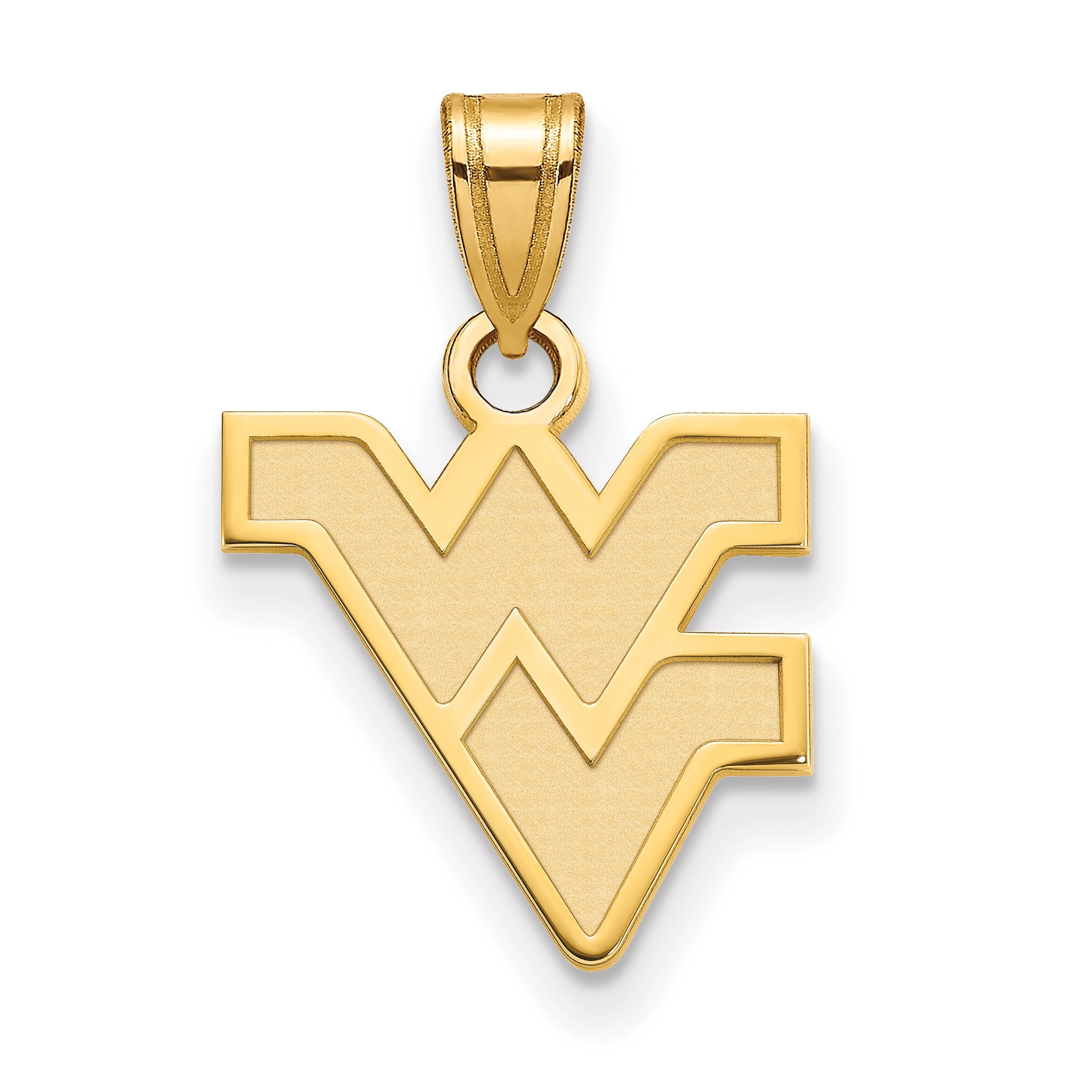 Gold Plated Sterling Silver Logoart West Virginia University W V Small Pendant