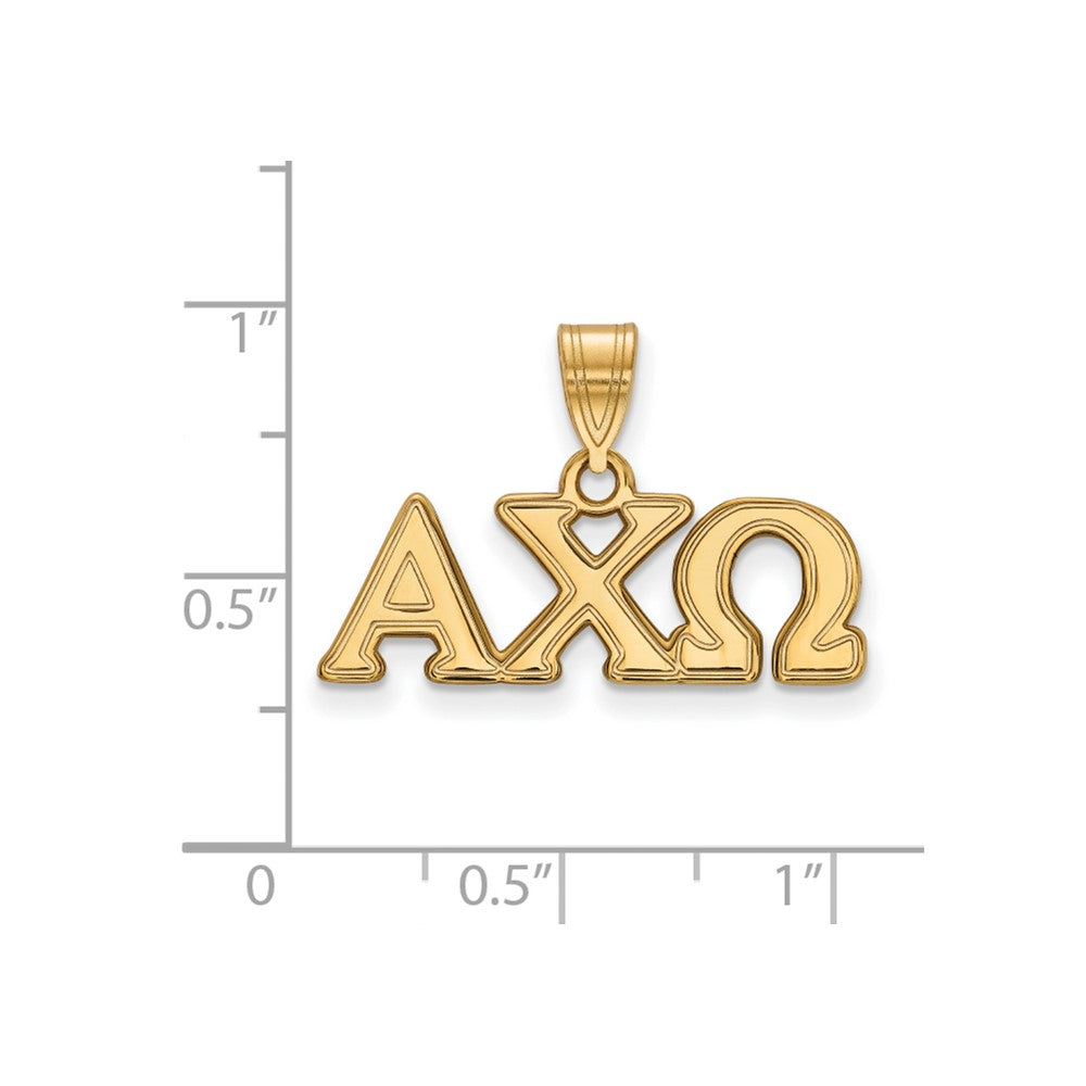 Gold Plated Sterling Silver Logoart Alpha Chi Omega Sorority Greek Letters Medium Pendant