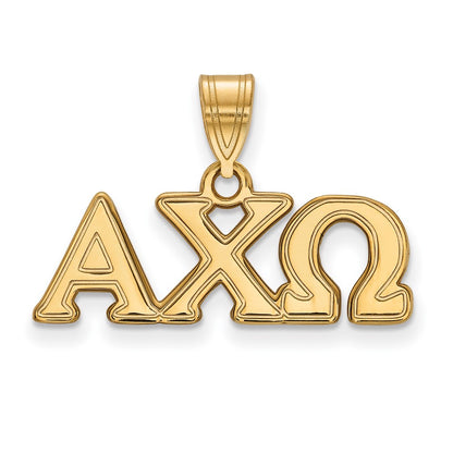 Gold Plated Sterling Silver Logoart Alpha Chi Omega Sorority Greek Letters Medium Pendant