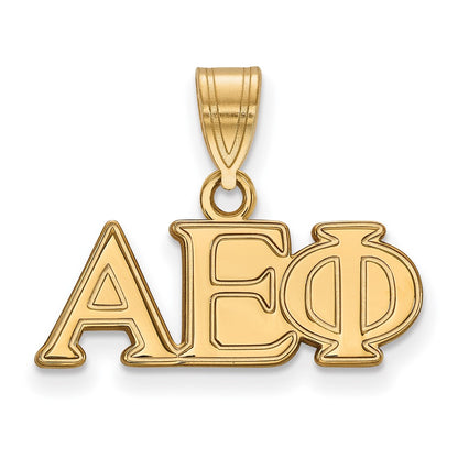 Gold Plated Sterling Silver Logoart Alpha Epsilon Phi Sorority Greek Letters Medium Pendant