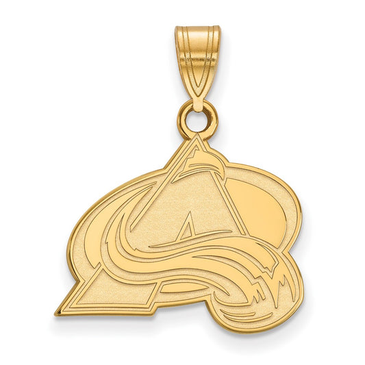 14K Yellow Gold Nhl Logoart Colorado Avalanche Letter A Medium Pendant