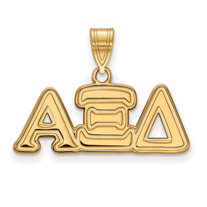 Gold Plated Sterling Silver Logoart Alpha Xi Delta Sorority Greek Letters Medium Pendant