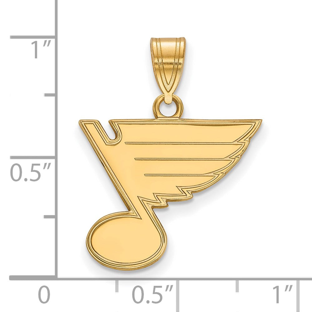 Gold Plated Sterling Silver Nhl Logoart St. Louis Blues Medium Pendant
