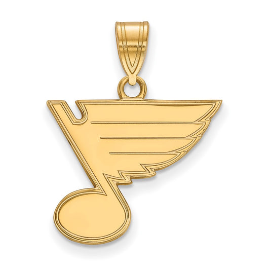 Gold Plated Sterling Silver Nhl Logoart St. Louis Blues Medium Pendant