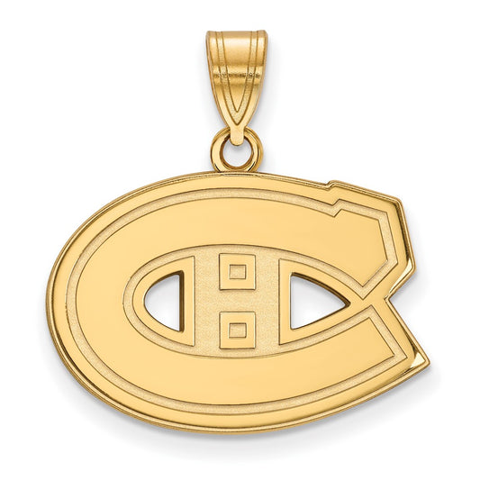 Gold Plated Sterling Silver Nhl Logoart Montreal Canadiens Medium Pendant