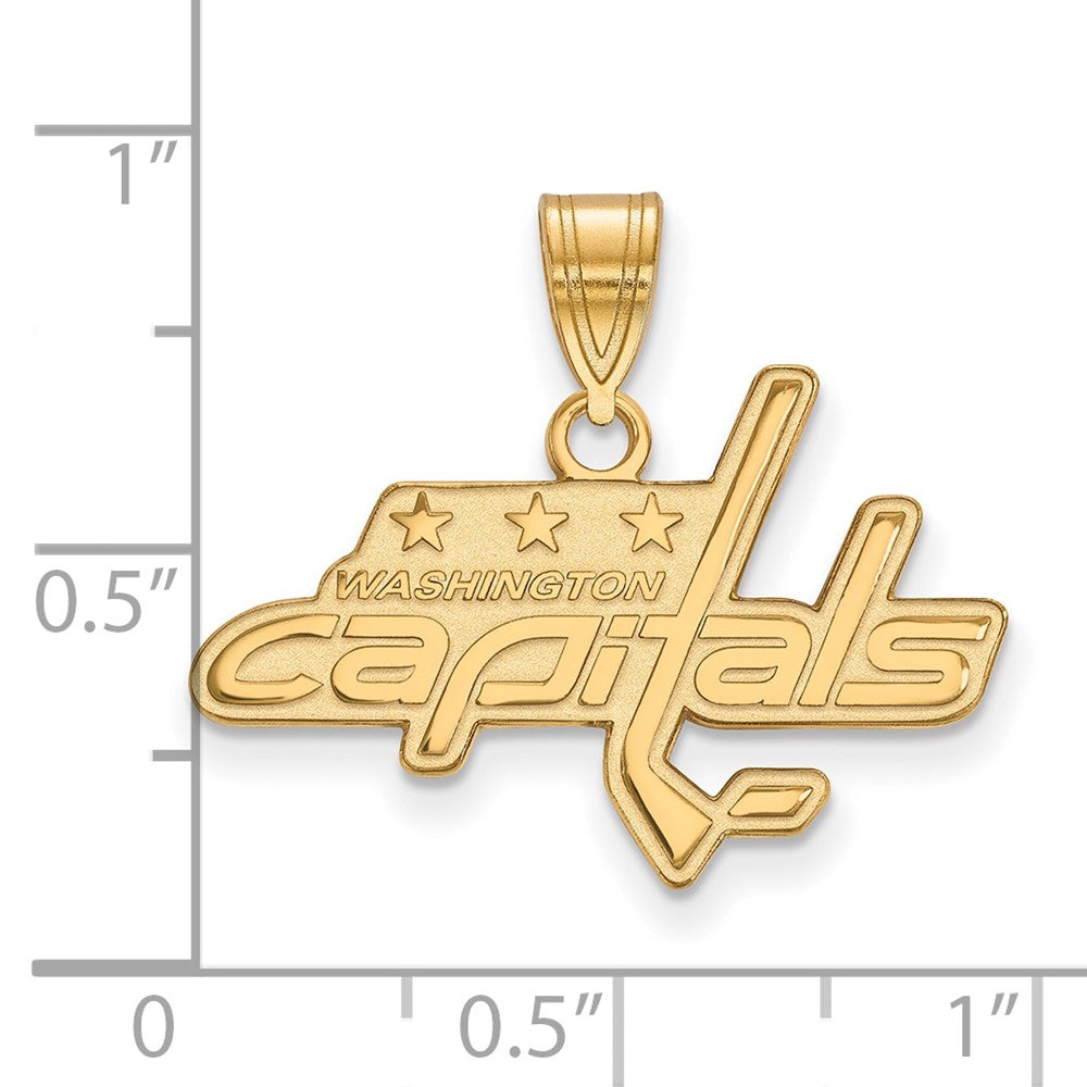10K Yellow Gold Nhl Logoart Washington Capitals Medium Pendant
