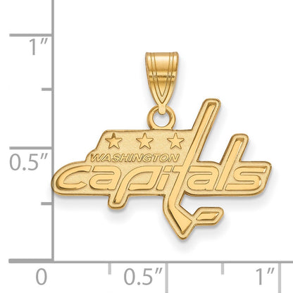 14K Yellow Gold Nhl Logoart Washington Capitals Medium Pendant