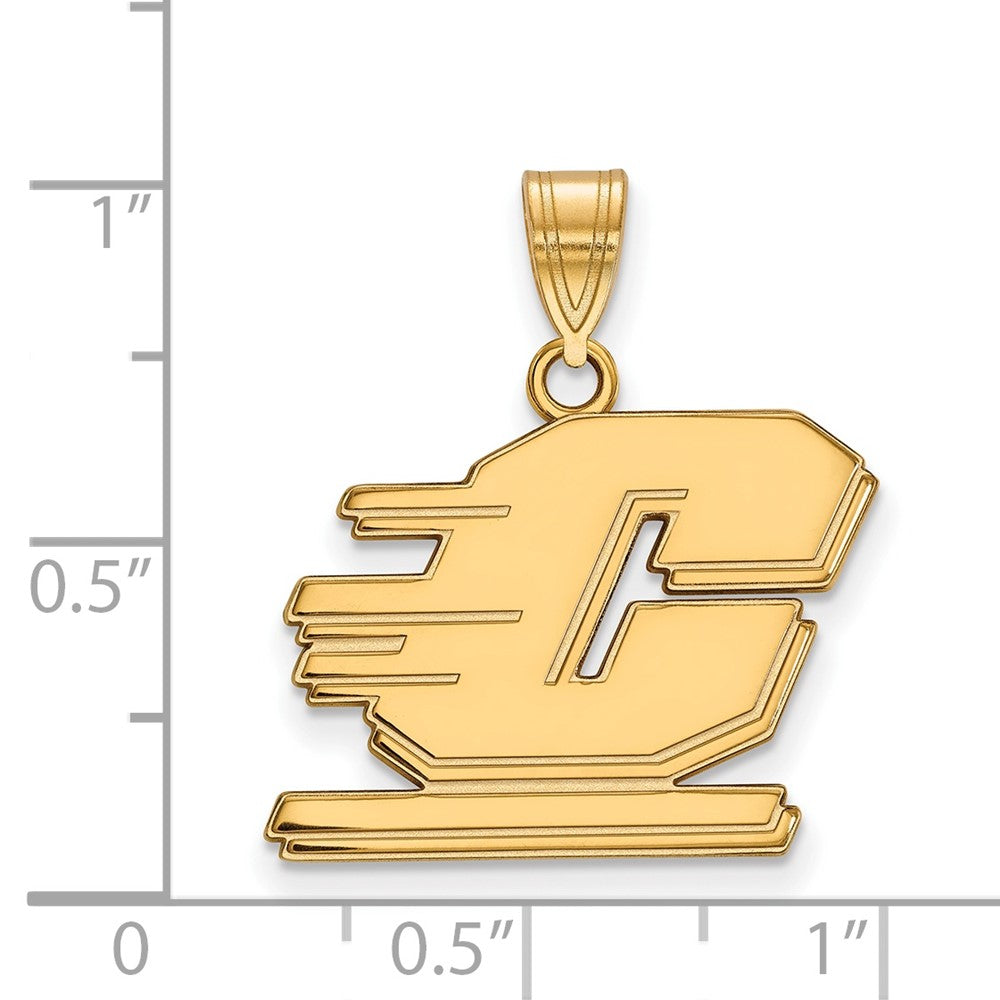 10K Yellow Gold Logoart Central Michigan University Letter C Medium Pendant