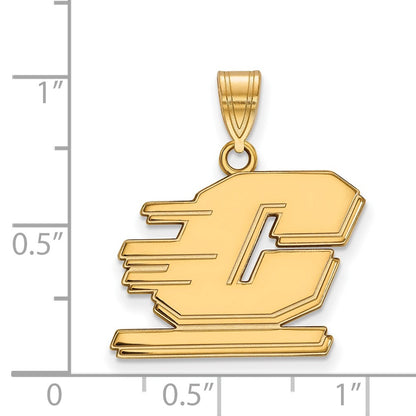 Gold Plated Sterling Silver Logoart Central Michigan University Letter C Medium Pendant