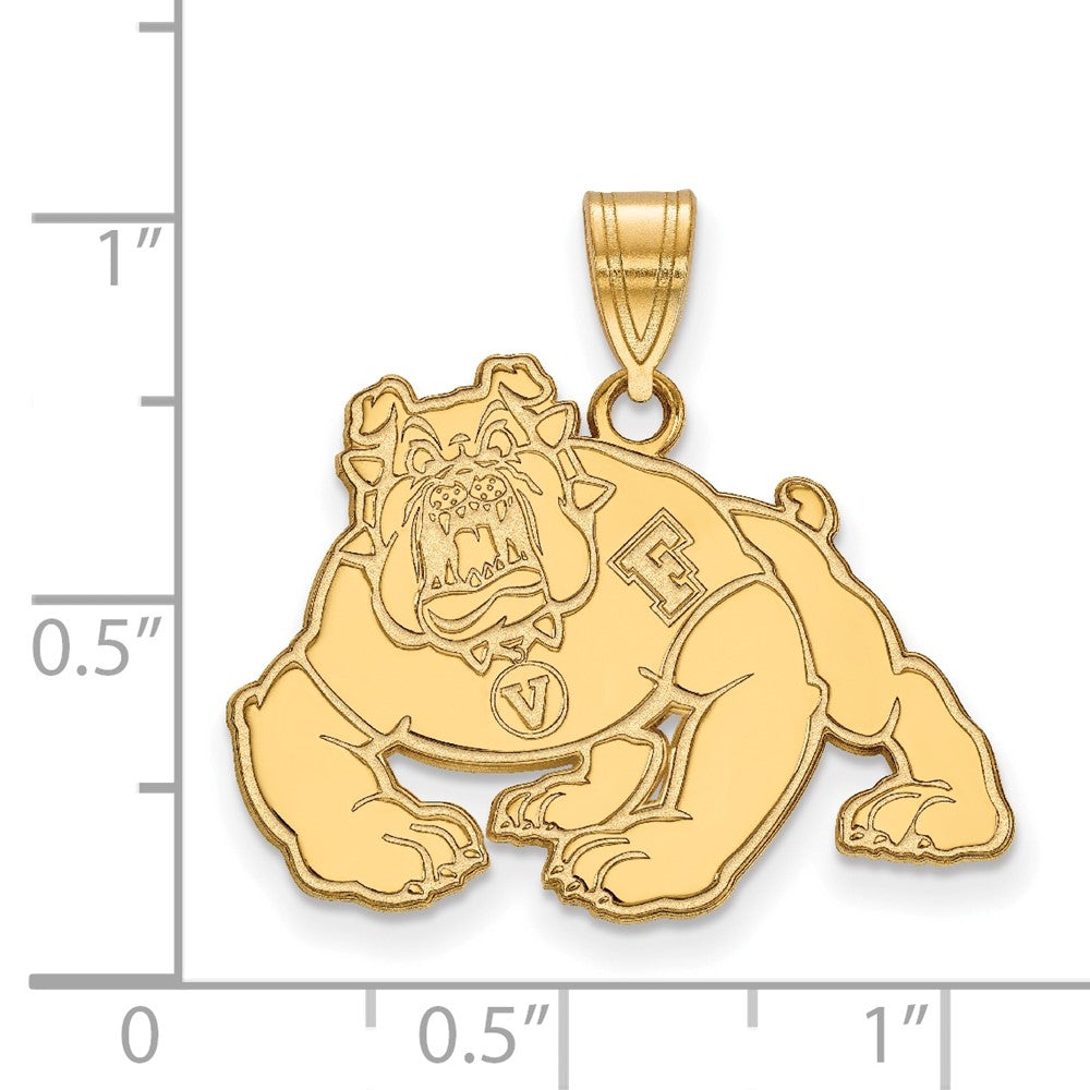 10K Yellow Gold Logoart California State University Fresno Bulldog Large Pendant