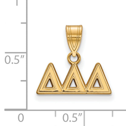 Gold Plated Sterling Silver Logoart Delta Sorority Greek Letters Medium Pendant