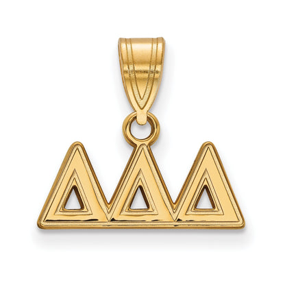 Gold Plated Sterling Silver Logoart Delta Sorority Greek Letters Medium Pendant