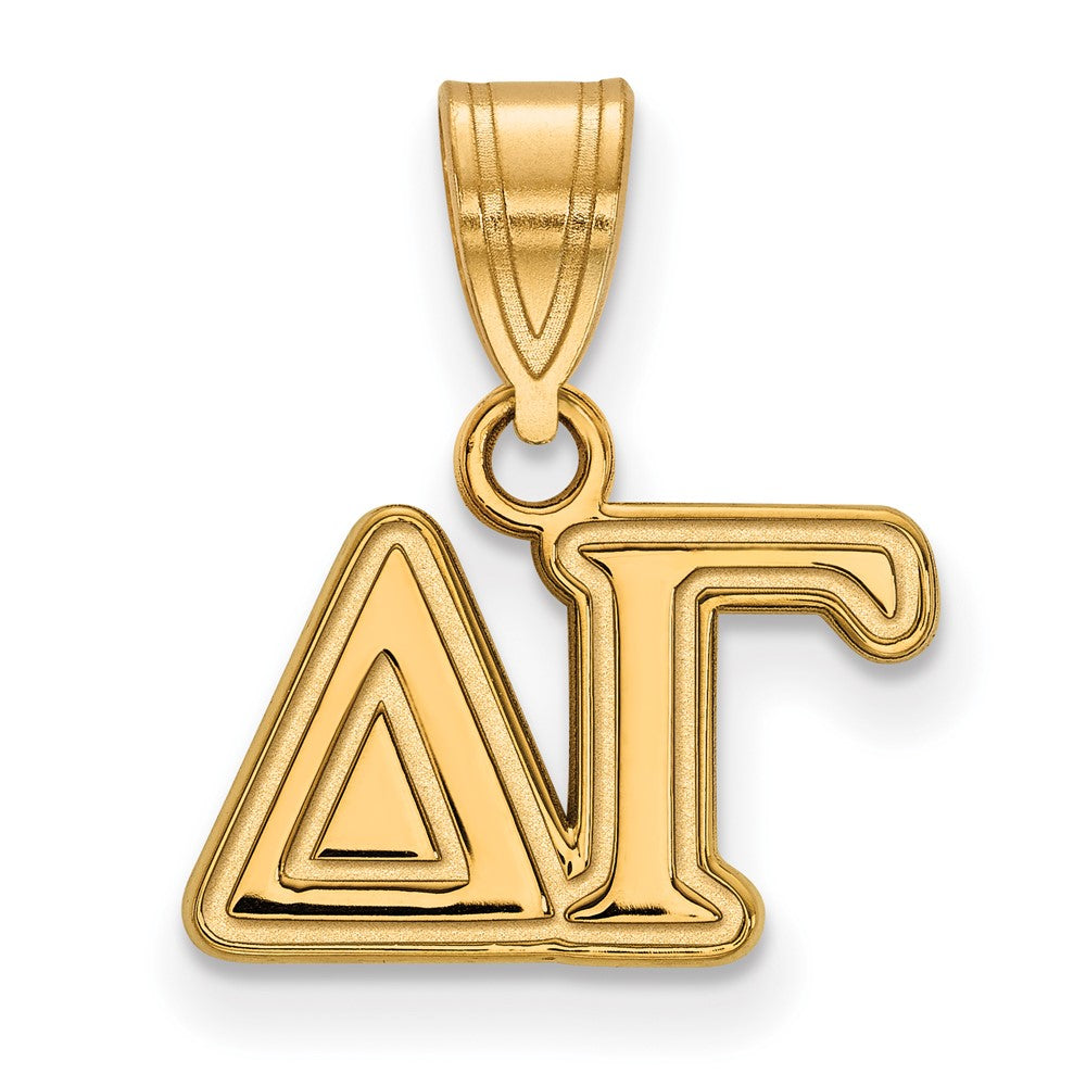 Gold Plated Sterling Silver Logoart Delta Gamma Sorority Greek Letters Medium Pendant