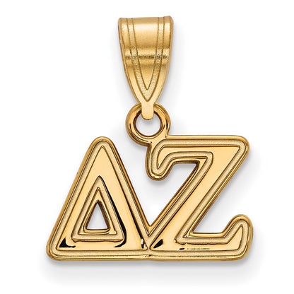 Gold Plated Sterling Silver Logoart Delta Zeta Sorority Greek Letters Medium Pendant