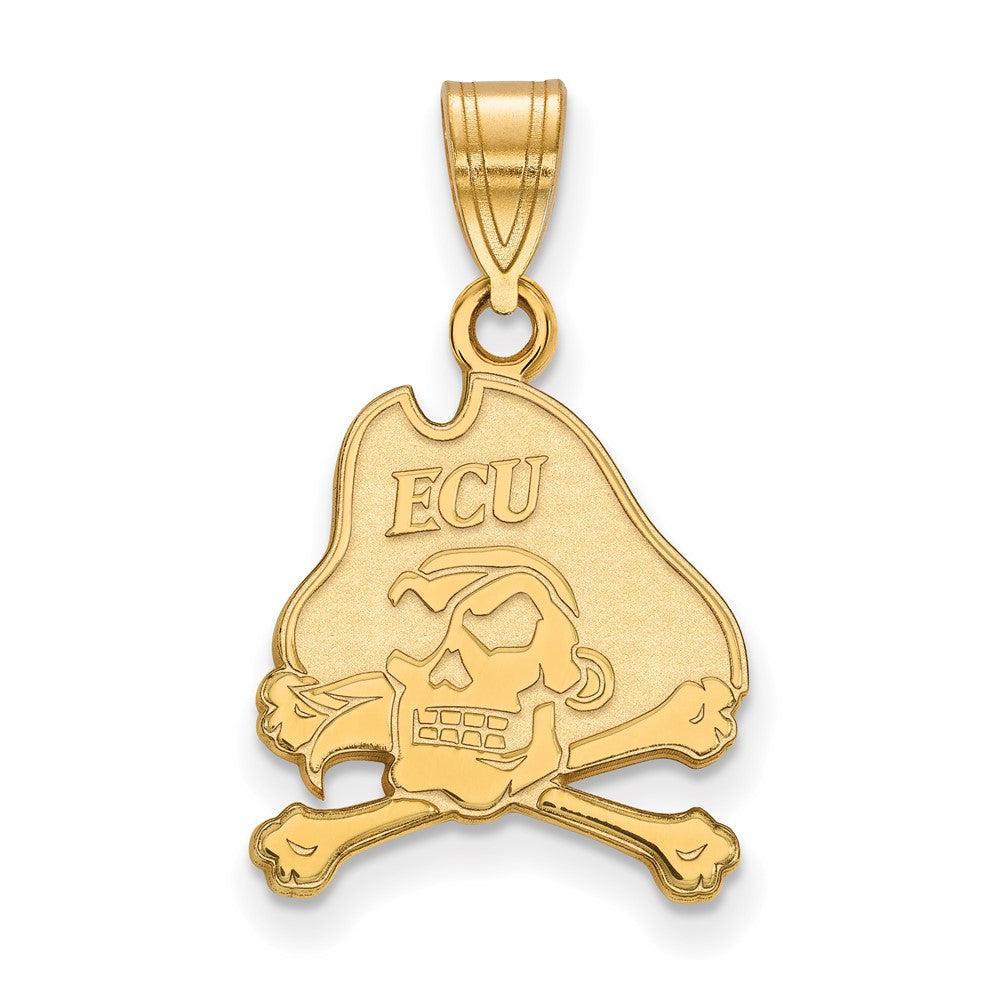 14K Yellow Gold Logoart East Carolina University Pirate Medium Pendant