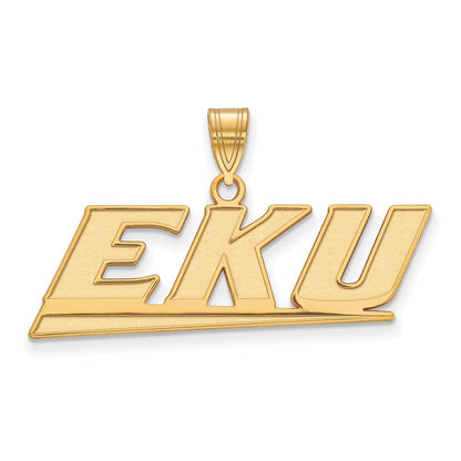 14K Yellow Gold Logoart Eastern Kentucky University E K U Medium Pendant