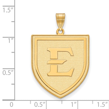 10K Yellow Gold Logoart East Tennessee State University Letter E Shield Extra Large Pendant