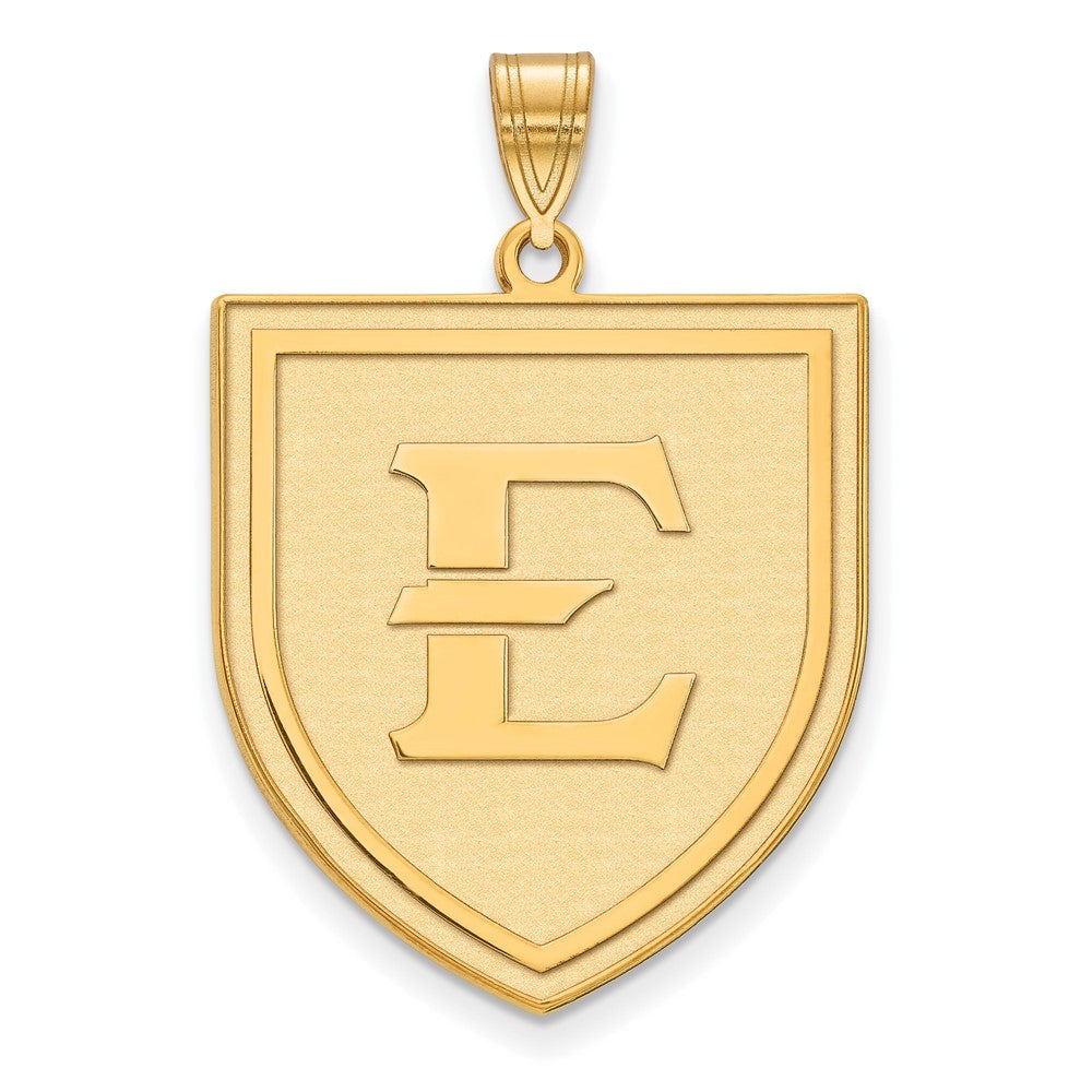 14K Yellow Gold Logoart East Tennessee State University Letter E Shield Extra Large Pendant