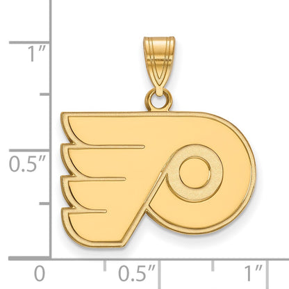 Gold Plated Sterling Silver Nhl Logoart Philadelphia Flyers Medium Pendant