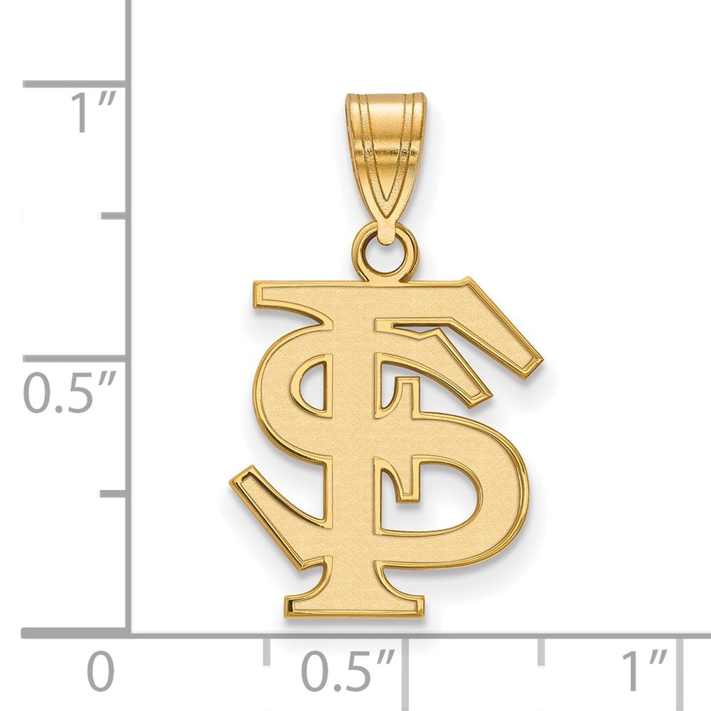 10K Yellow Gold Logoart Florida State University F S Medium Pendant