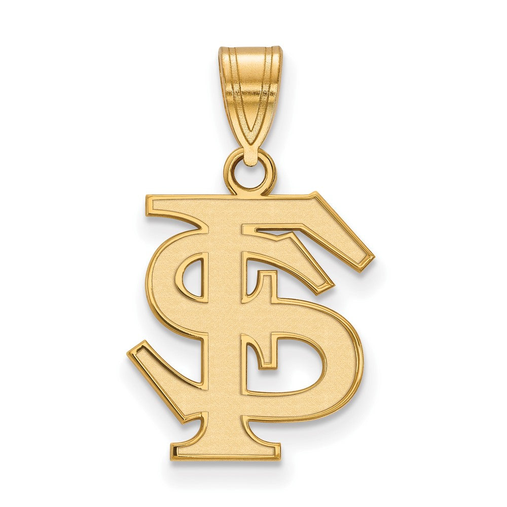 10K Yellow Gold Logoart Florida State University F S Medium Pendant