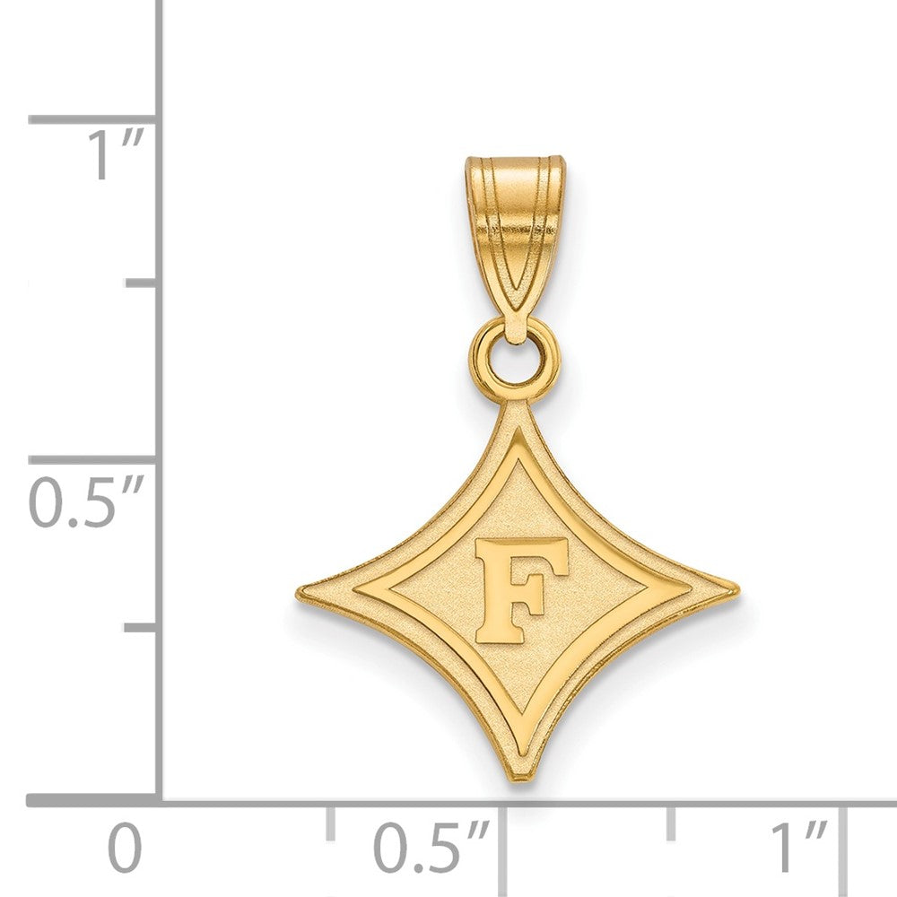10K Yellow Gold Logoart Furman University Medium Pendant