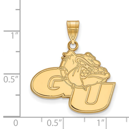 10K Yellow Gold Logoart Gonzaga University G U Bulldog Large Pendant