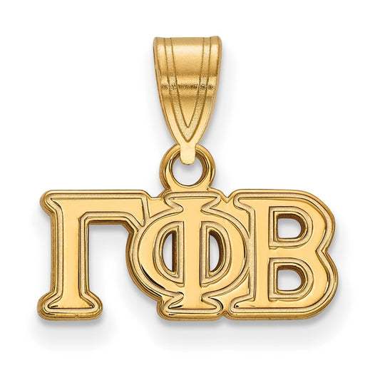 Gold Plated Sterling Silver Logoart Gamma Phi Beta Sorority Greek Letters Medium Pendant