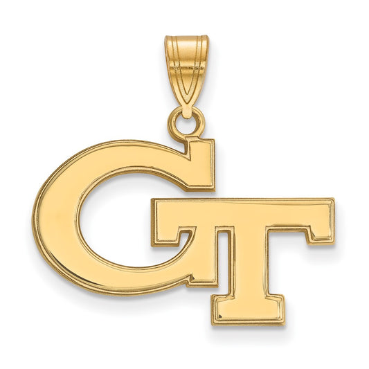 14K Yellow Gold Logoart Georgia Institute Of Technology G T Medium Pendant