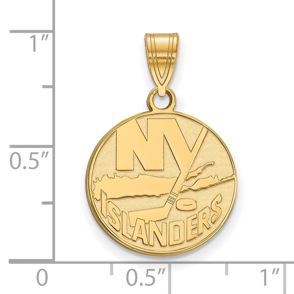Gold Plated Sterling Silver Nhl Logoart New York Islanders Medium Pendant