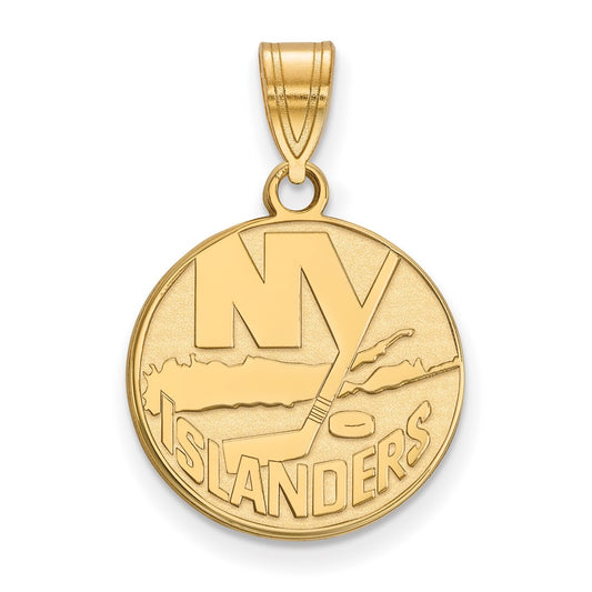 14K Yellow Gold Nhl Logoart New York Islanders Medium Pendant