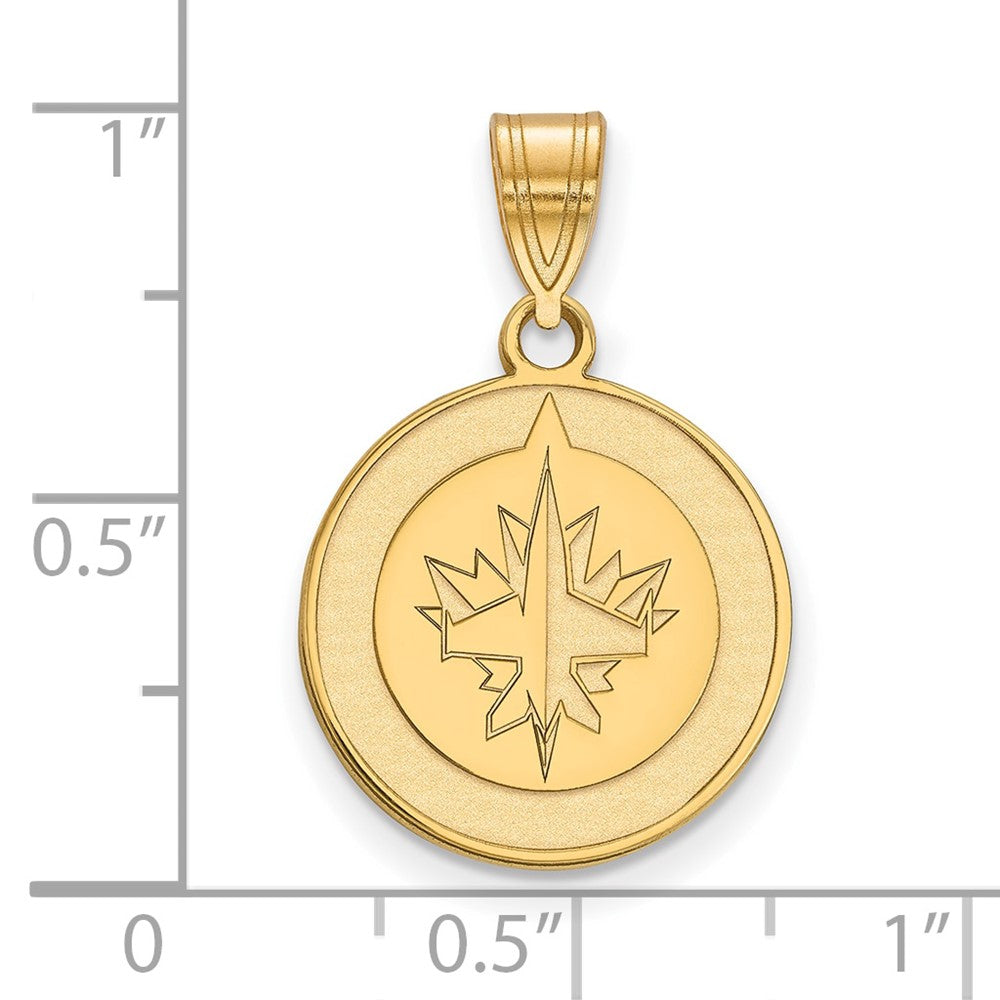 Gold Plated Sterling Silver Nhl Logoart Winnipeg Jets Medium Pendant