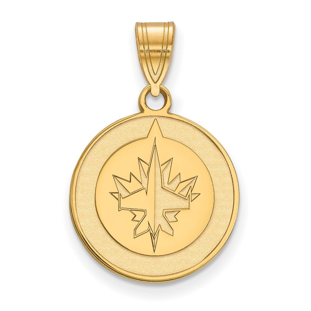 Gold Plated Sterling Silver Nhl Logoart Winnipeg Jets Medium Pendant