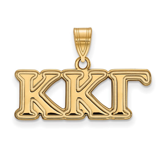 Gold Plated Sterling Silver Logoart Kappa Gamma Sorority Greek Letters Medium Pendant