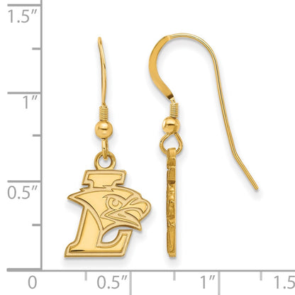 Gold Plated Sterling Silver Logoart Lehigh University Small Dangle Wire Earrings