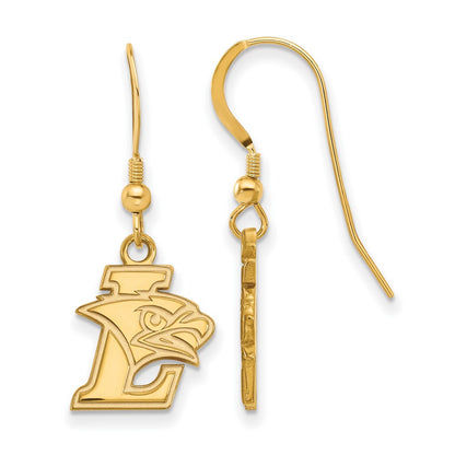 Gold Plated Sterling Silver Logoart Lehigh University Small Dangle Wire Earrings