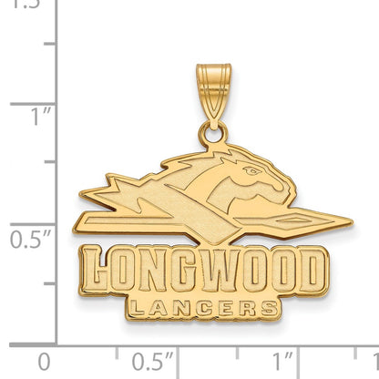 10K Yellow Gold Logoart Longwood University Lancers Large Pendant